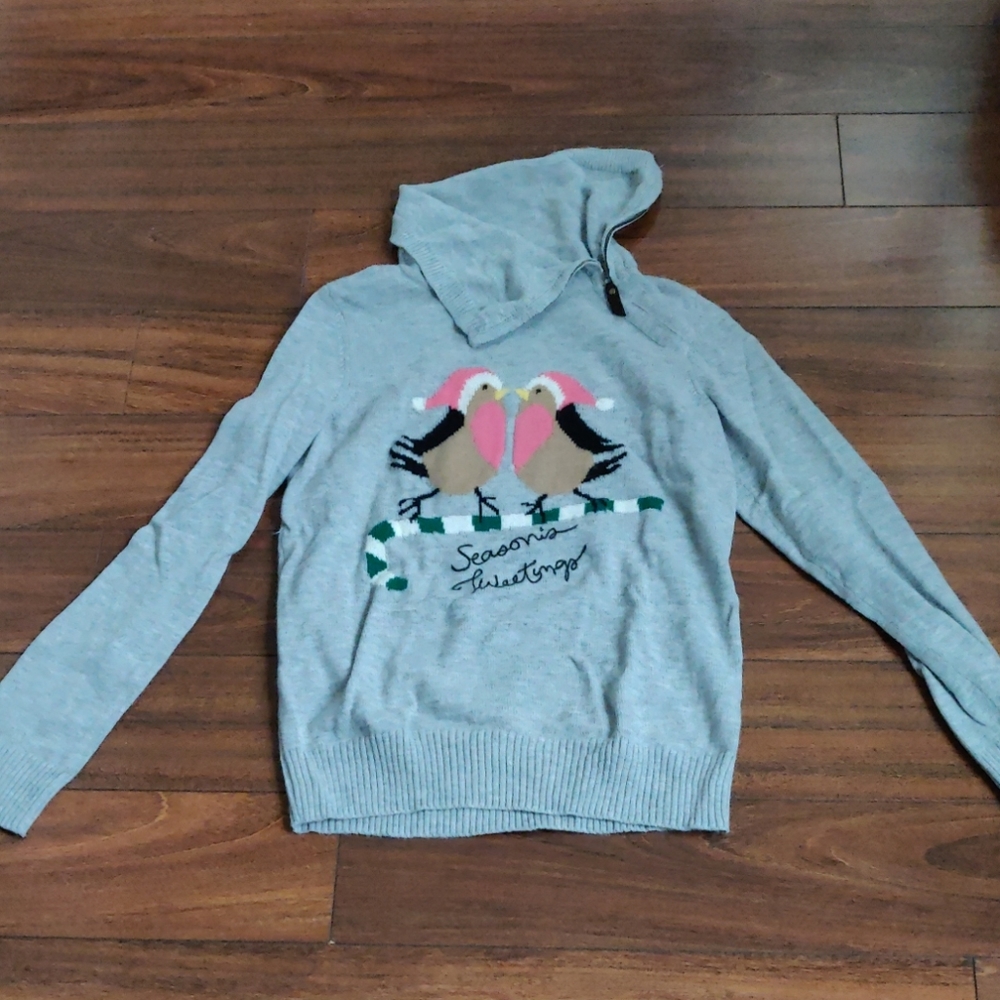 Talbots sweater season's tweetings festive